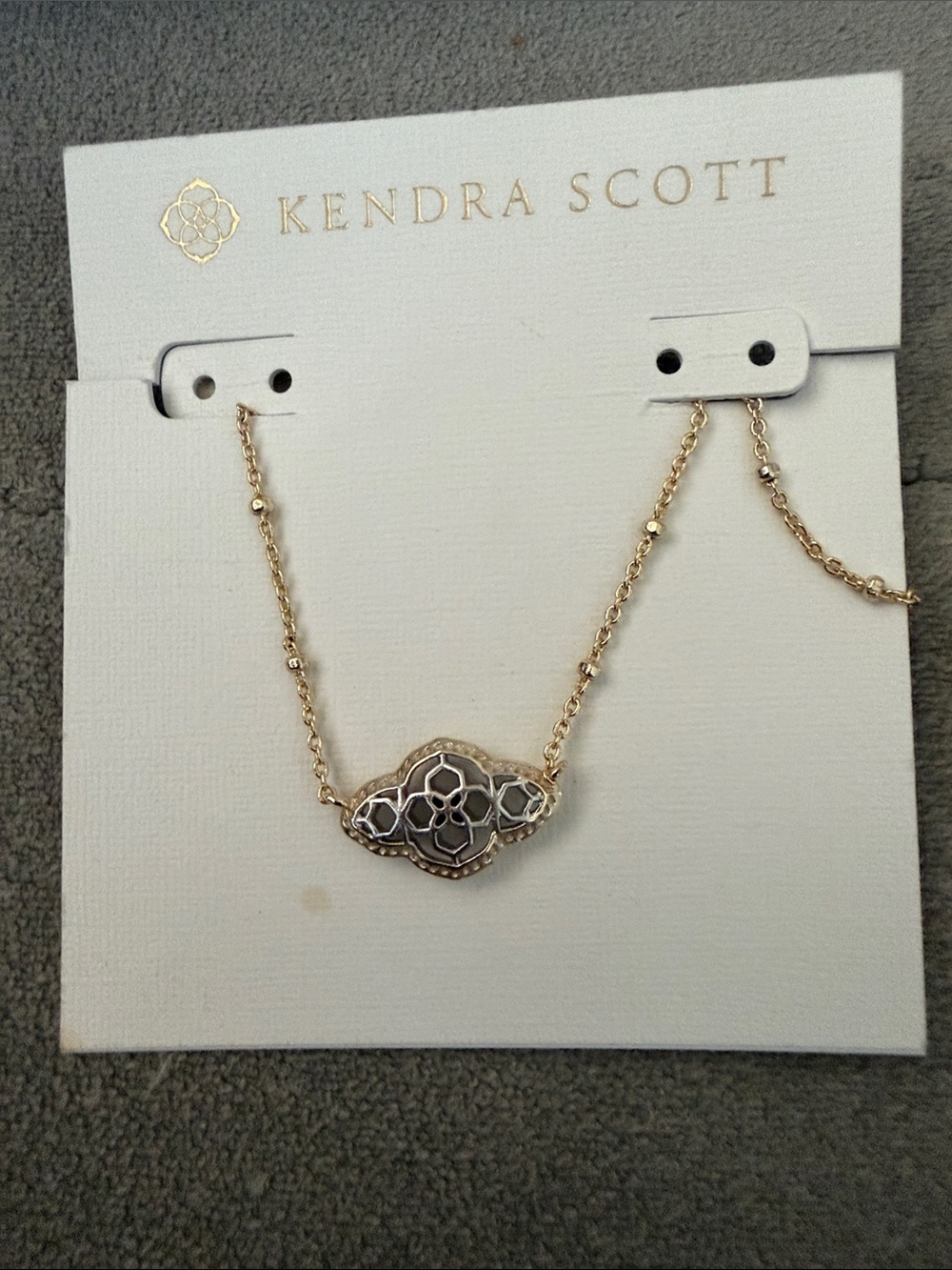 Kendra Scott Two-Tone Gold and Silver Filigree Necklace